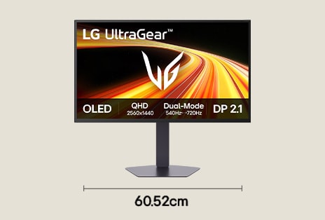 Configuration avec un moniteur de jeu 27 po QHD avec taux de rafraîchissement de 480 Hz pour un jeu compétitif, avec une largeur de bureau de 60,52 cm